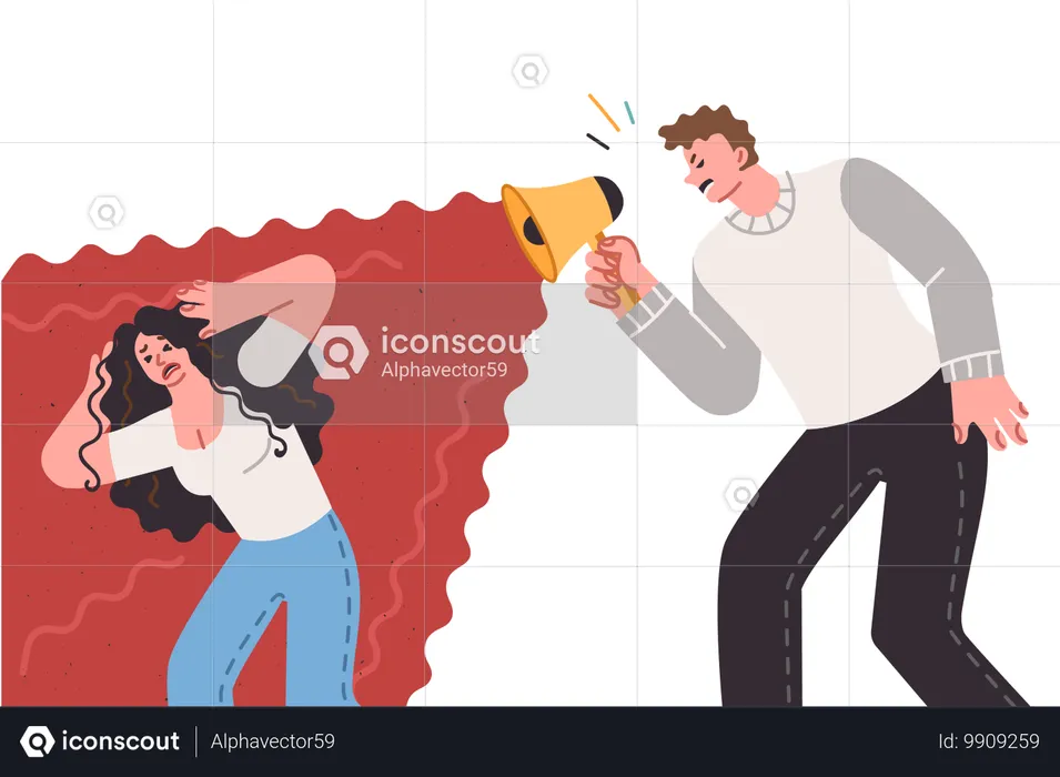 Domestic violence among married couple  Illustration