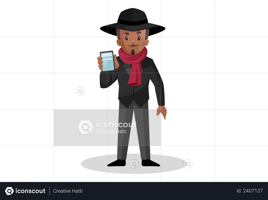 Don showing mobile  Illustration