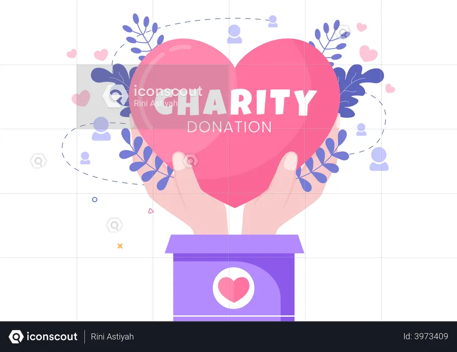 Dando donación voluntaria  Ilustración