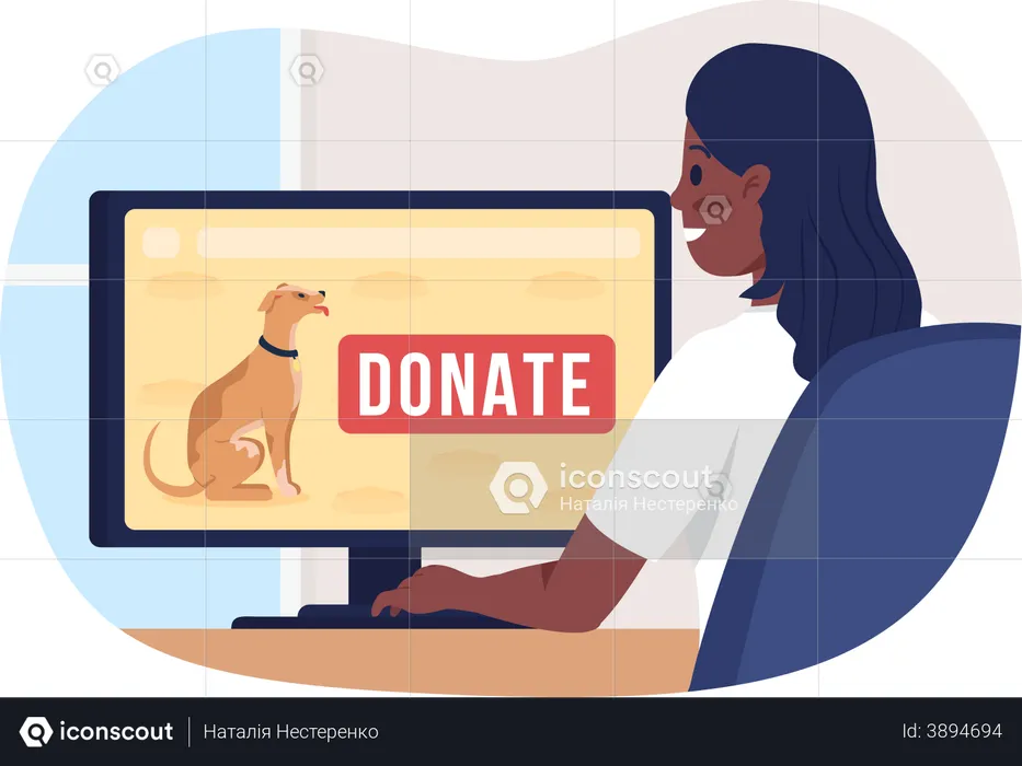 Donate online to pet shelter  Illustration