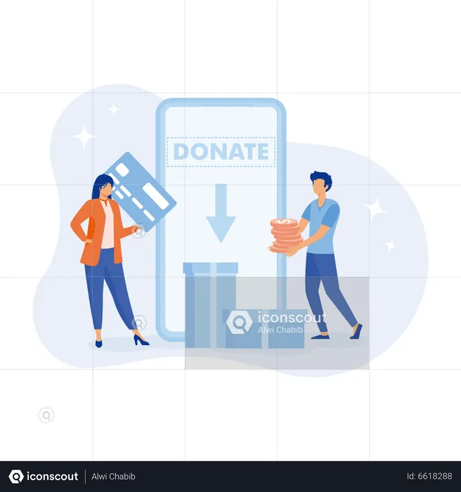 Donating money  Illustration