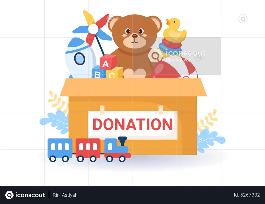 Donation Box Toys for Children Illustration  Illustration