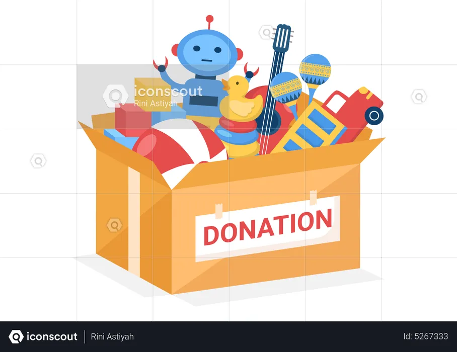 Donation Box Toys for Children Illustration  Illustration