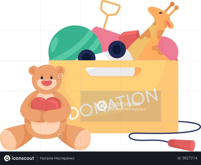 Donation box with toys  Illustration