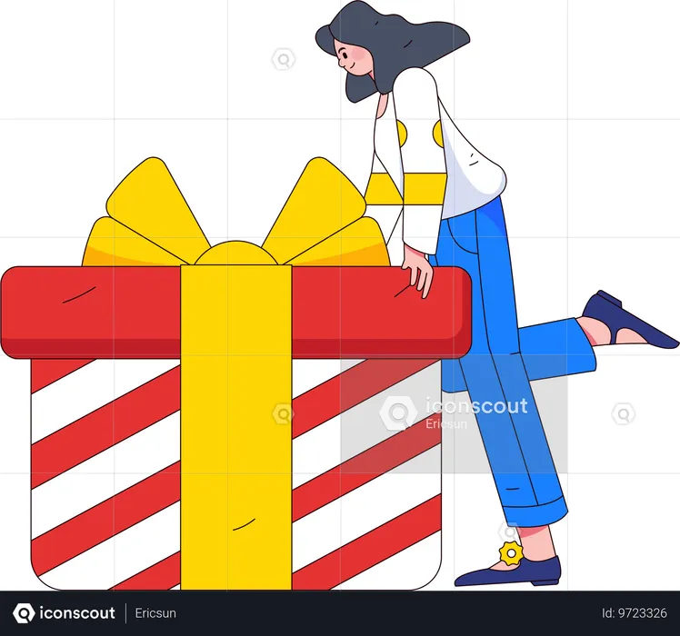 Donna con regalo  Illustration