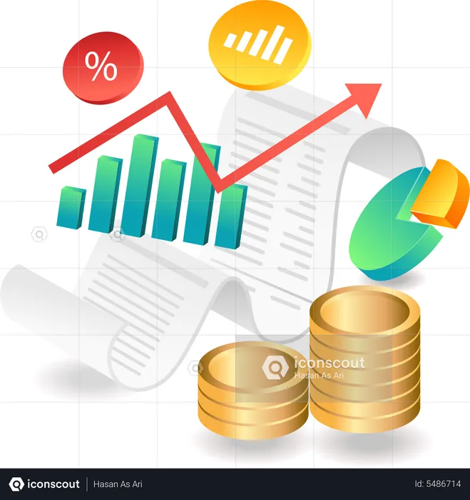 Données d'analyse des revenus des entreprises  Illustration