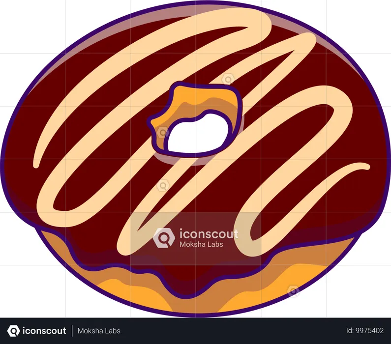 Donut de chocolate  Ilustración