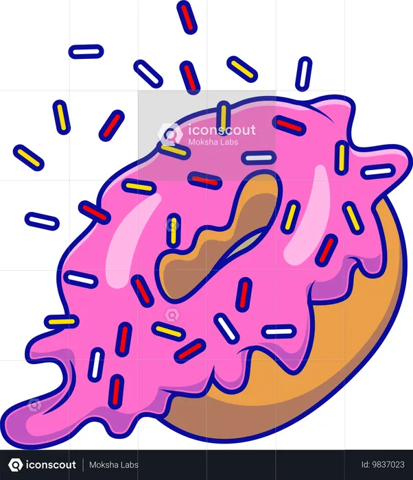 Donut flutuante e bagunça  Ilustração