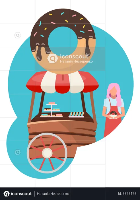 Donut food truck  Illustration