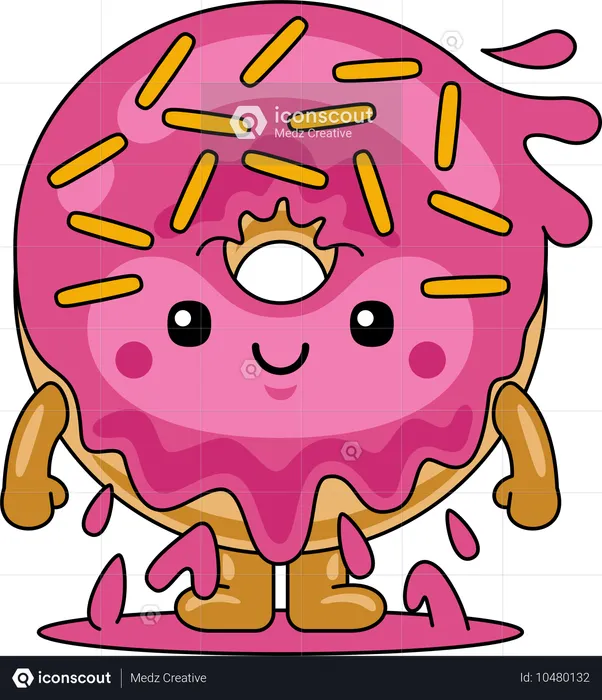 Donut Mascot Character  Illustration