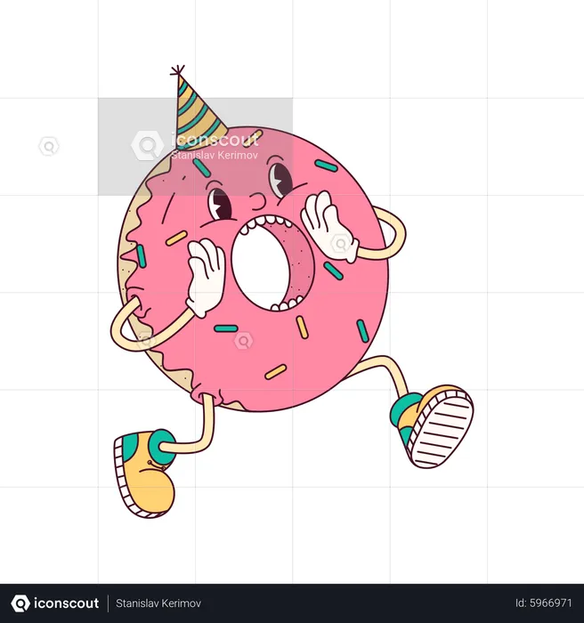 Donut Screams Loudly  Illustration