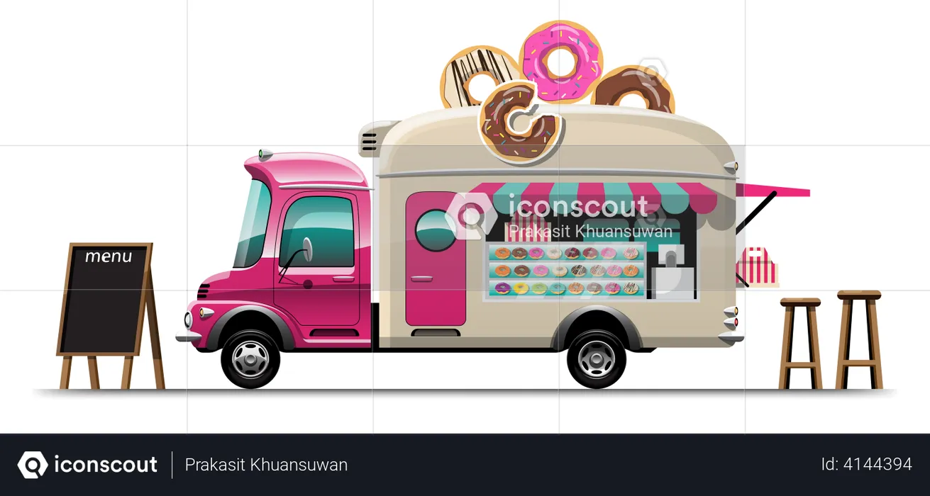 Donut Truck  Illustration