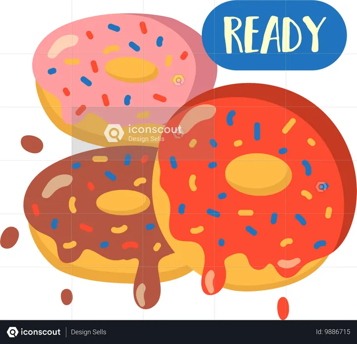 Donuts prontos  Ilustração