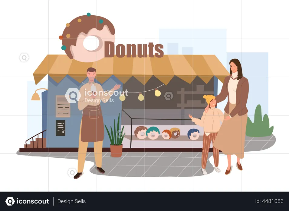 Donuts Shop  Illustration