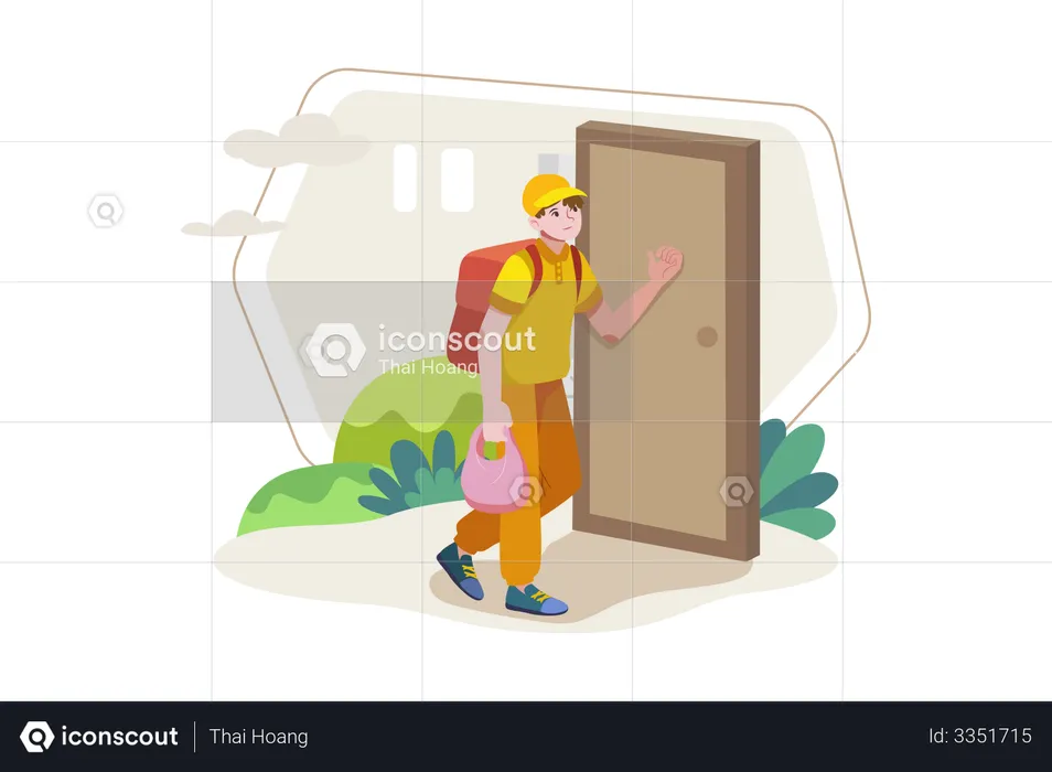 Door To Door Delivery Service  Illustration