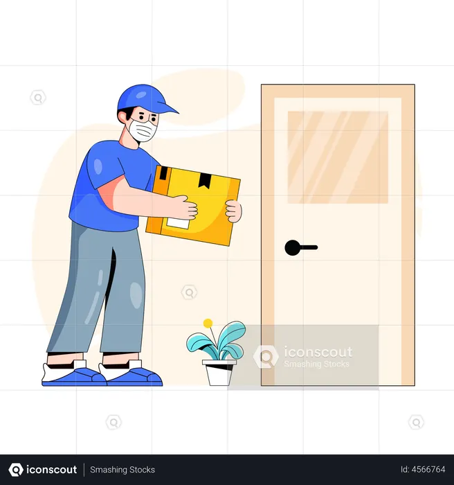 Door To Door Delivery  Illustration