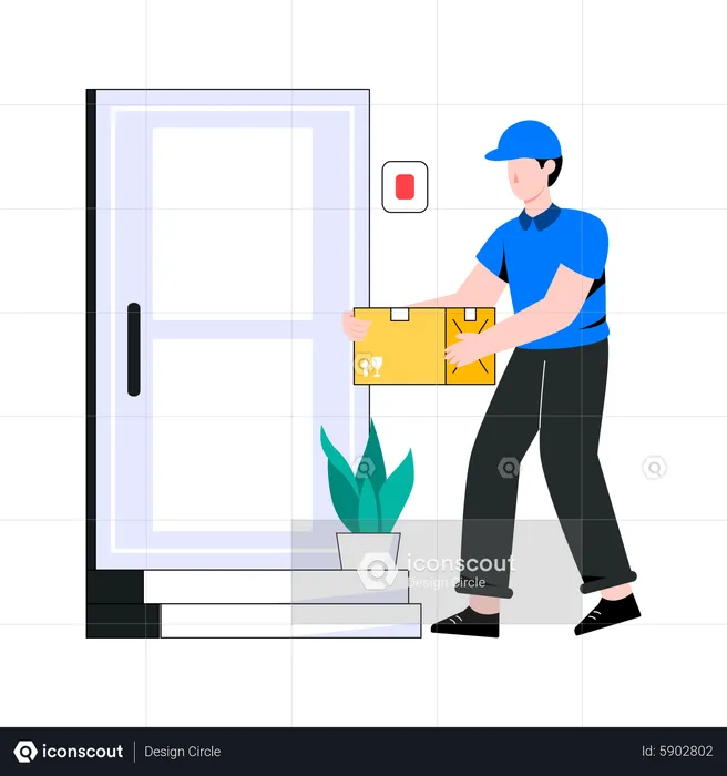 Door To Door Delivery  Illustration