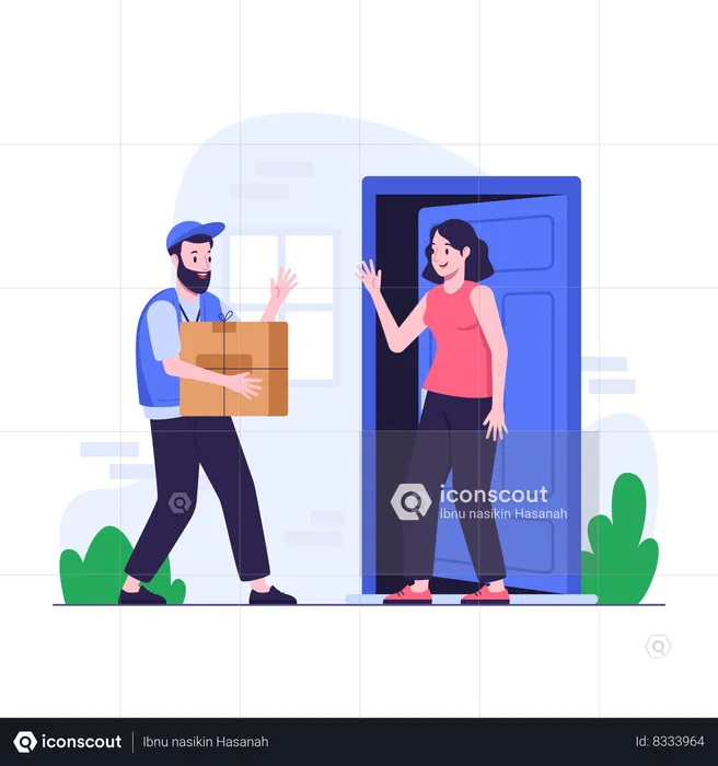 Door to door delivery service  Illustration