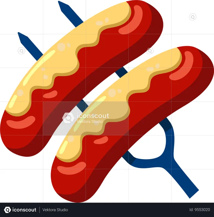 Double Delight Hotdogs  Illustration
