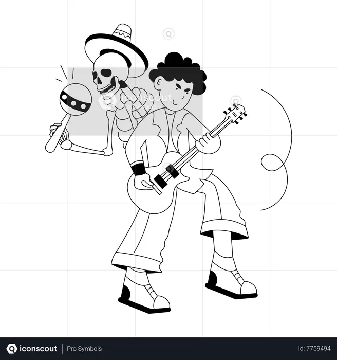 Doutor tocando guitarra  Ilustração