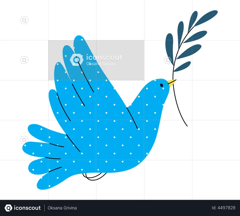 Dove holding an olive branch  Illustration