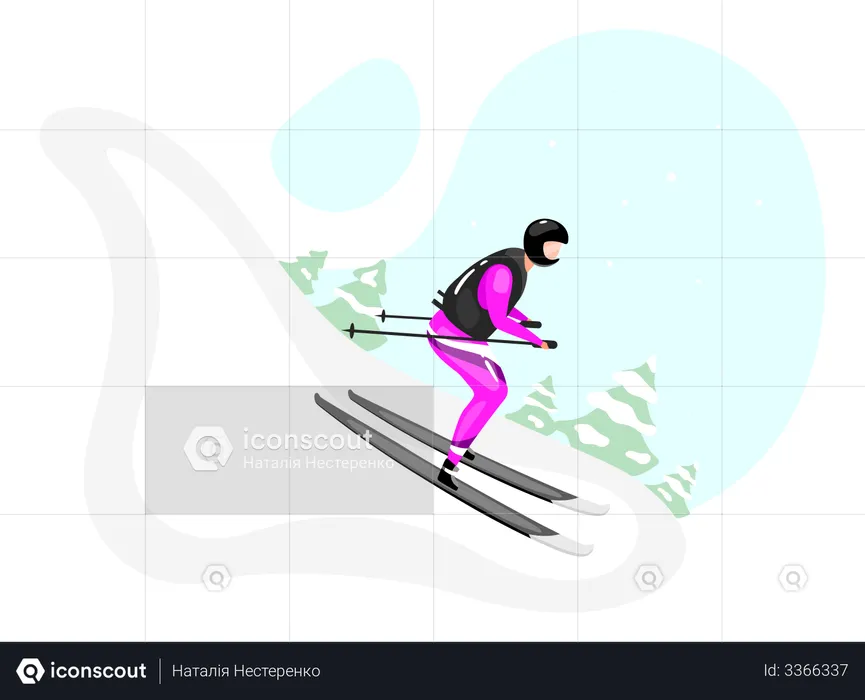 Downhill skiing  Illustration