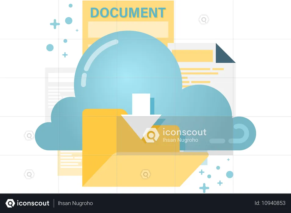 Download from cloud storage  Illustration