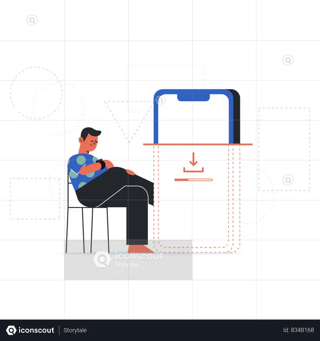 Downloading data from the internet  Illustration