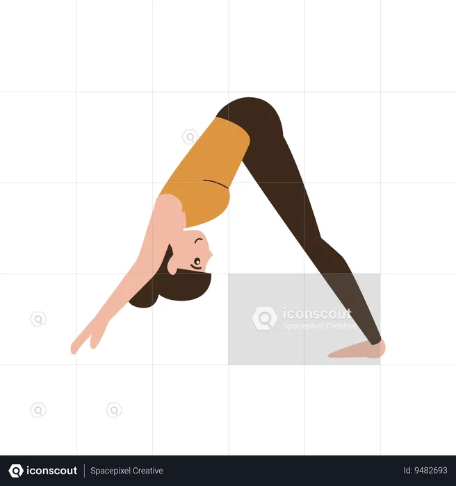 Downward bend yoga pose  Illustration