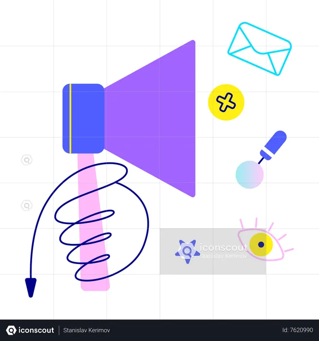 Draw attention using megaphone  Illustration