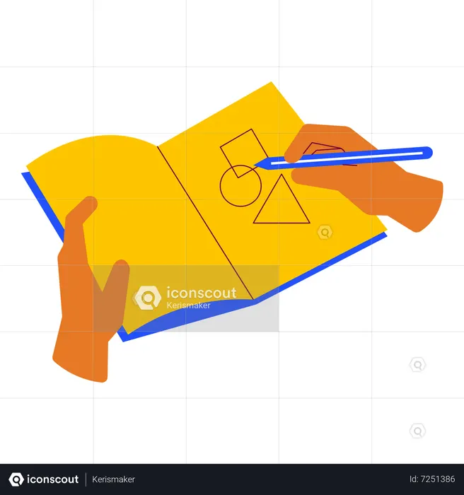 Draw shape in Drawing book  Illustration