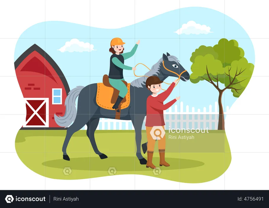 Dressage de chevaux  Illustration