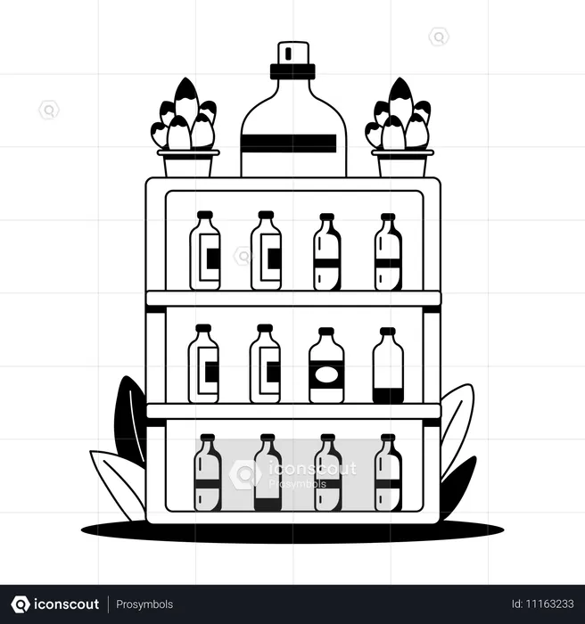 Drink Shelf  Illustration