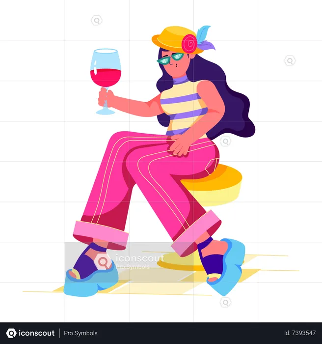 Drinking Juice  Illustration