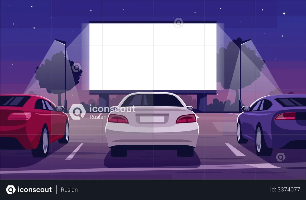 Drive in cinema  Illustration
