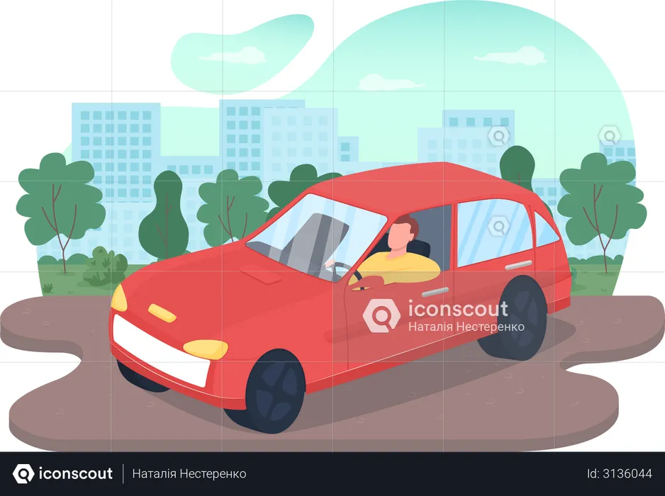 Driving car  Illustration