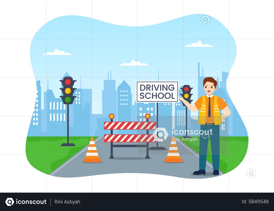 Driving School instructor  Illustration