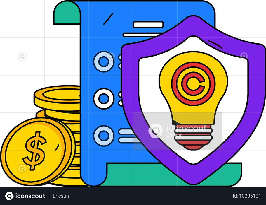 Droits de protection du droit d'auteur pour l'entreprise  Illustration