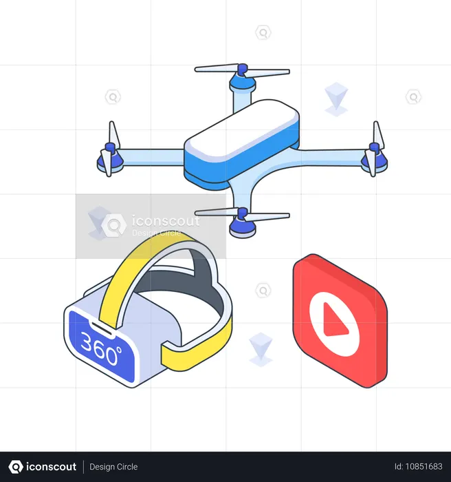 Visão 360º do drone  Ilustração
