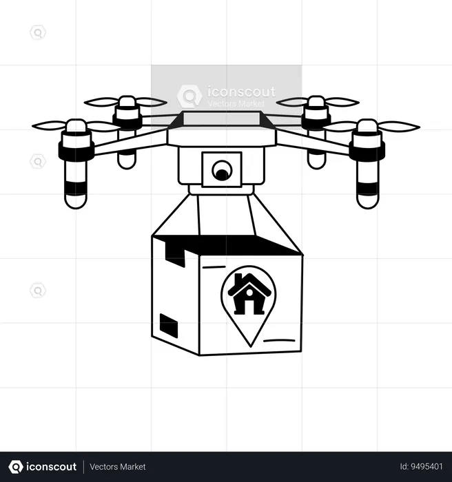 Drone Delivery  Illustration