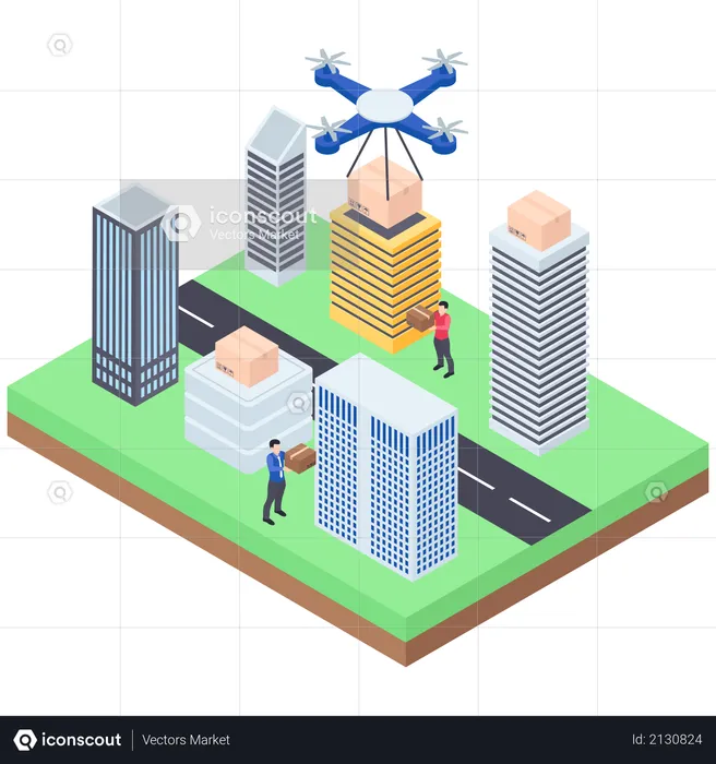 Drone Delivery  Illustration