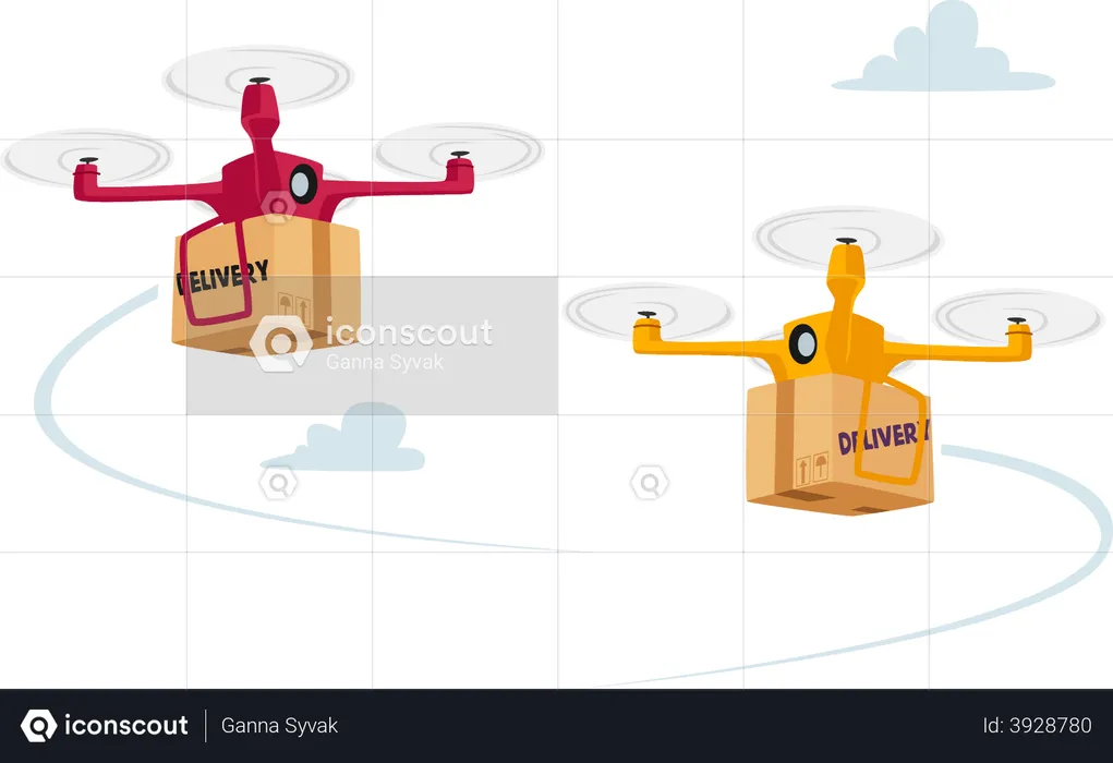 Drone delivery  Illustration