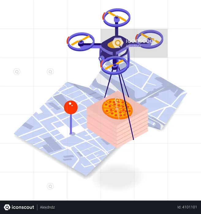 Drone Delivery  Illustration