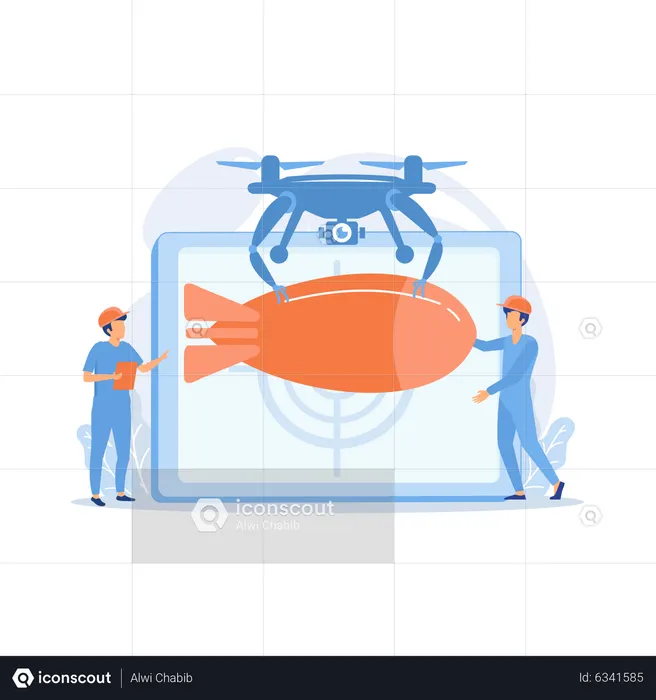 Drone militar  Ilustração