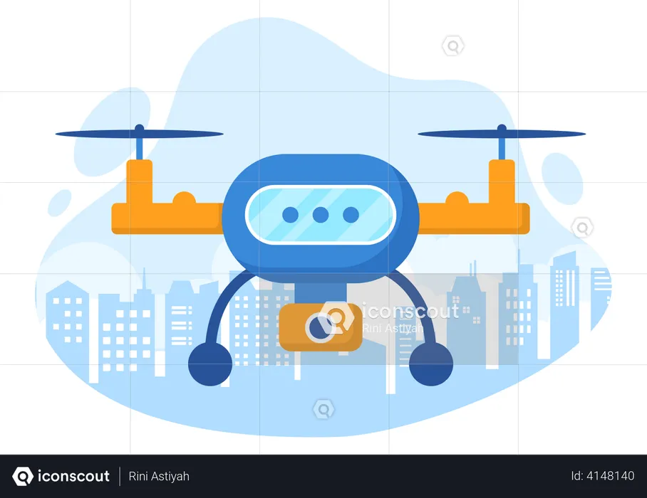 Drone with camera  Illustration