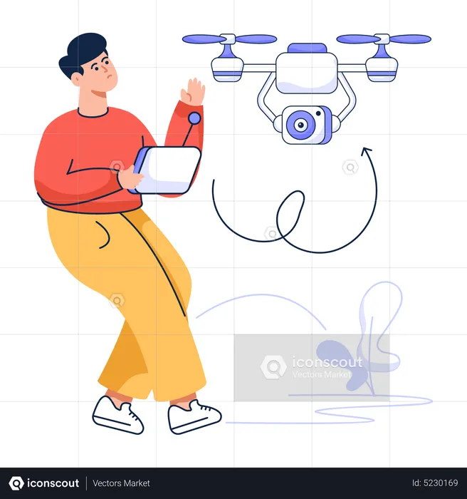 Drone with camera  Illustration