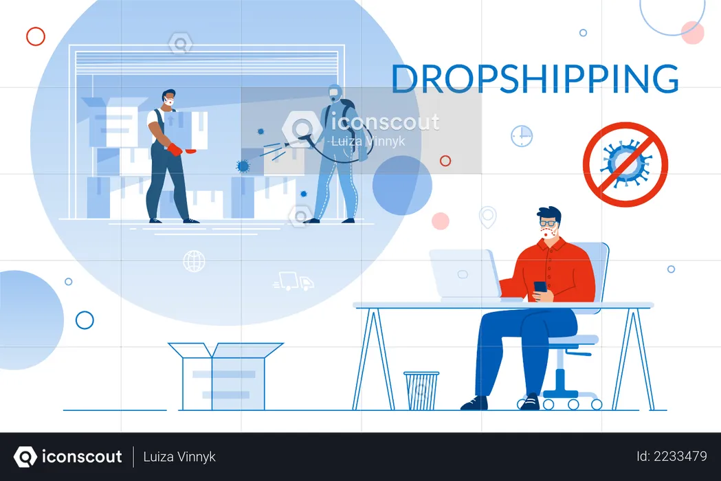 Dropshipping in Global Covid19 Pandemic Condition  Illustration
