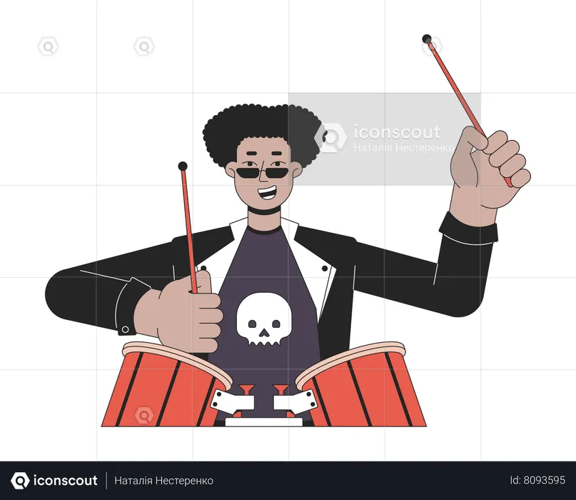 Drummer Rhythm  Illustration