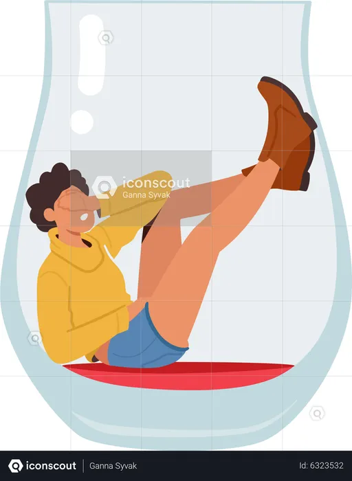 Drunk woman suffering from alcohol addiction  Illustration