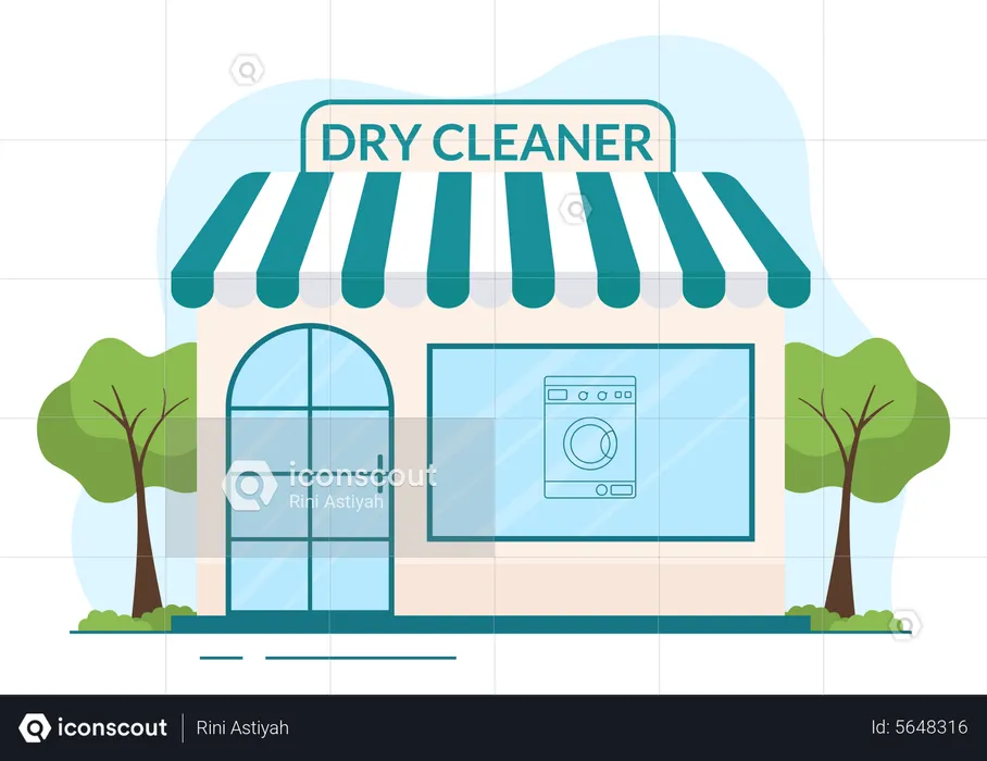 Dry Cleaner shop  Illustration